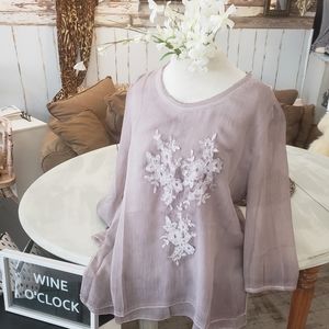 Pretty Angel Flowy Beige/Taupe NWT Top